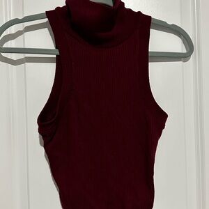 Bozzolo Sleeveless Turtleneck Sleeveless Crop Top